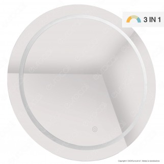 V-Tac VT-8602 Lampada LED a Specchio Rotondo da Parete 25W IP44 3in1