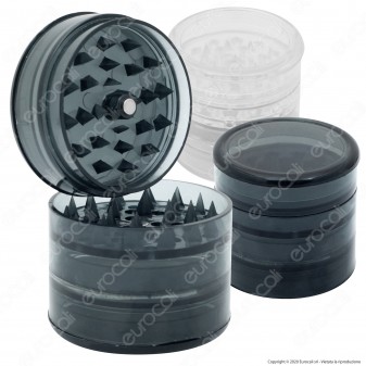 Grinder Tritatabacco 5 Parti in Plastica Trasparente