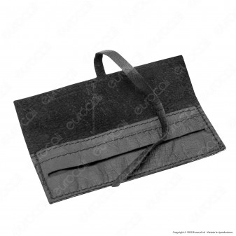 Il Morello Portacartine in Vera Pelle Colore Nero