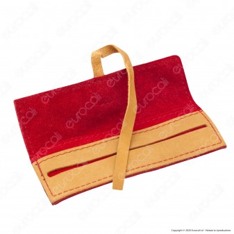 Il Morello Portacartine in Vera Pelle Colore Rosso e Giallo