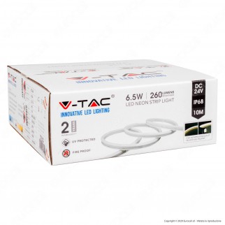 V-Tac VT-554 LED Neon Flex StripLight 6,5W/m 24V IP68 Colorato -