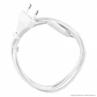 Life Cavo di Alimentazione Bianco da 1,5 Metri con Presa 8 C7 e Spina
