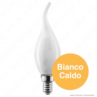 Bot Lighting Shot Lampadina LED E14 4,5W Candela Fiamma Vetro Bianco