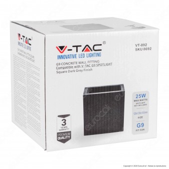 V-Tac VT-892 Applique Portalampada da Muro Concrete Wall Fitting