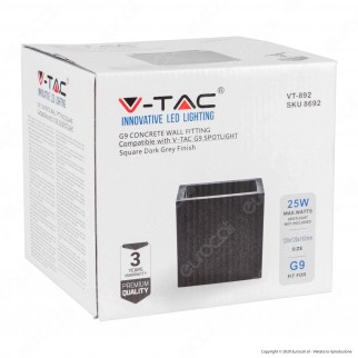 V-Tac VT-892 Applique Portalampada da Muro Concrete Wall Fitting