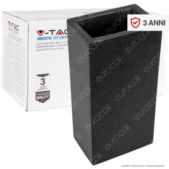 V-Tac VT-893 Applique Portalampada Doppio da Muro Concrete Wall