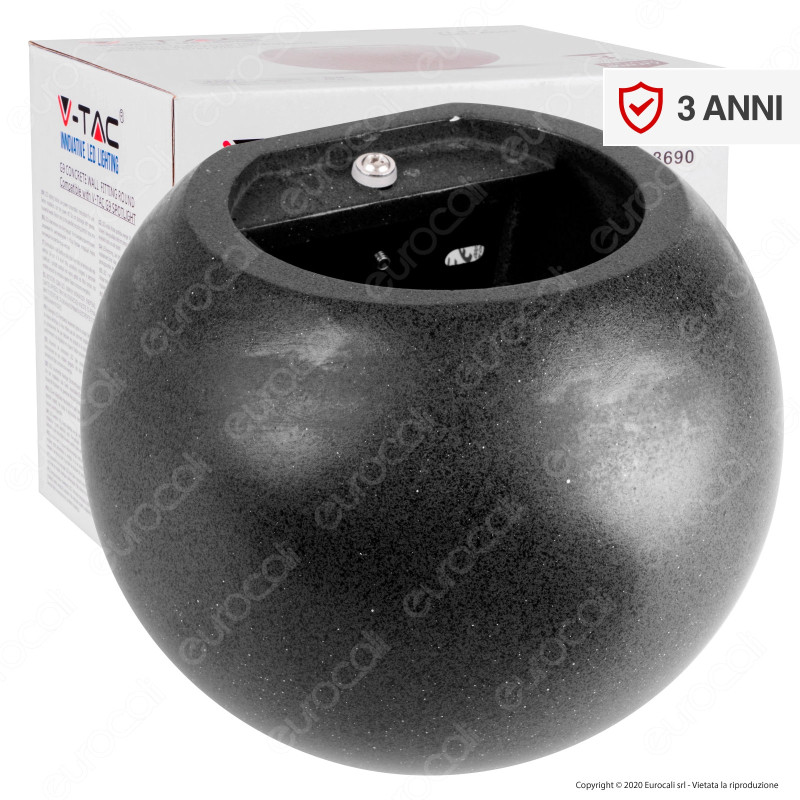 V-Tac VT-891 Applique Portalampada Rotondo da Muro Concrete Wall