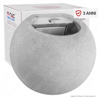 V-Tac VT-891 Applique Portalampada Rotondo da Muro Concrete Wall