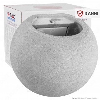 V-Tac VT-891 Applique Portalampada Rotondo da Muro Concrete Wall