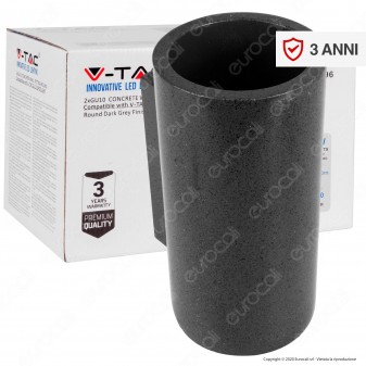 V-Tac VT-894 Applique Cilindro Portalampada Doppio da Muro Concrete