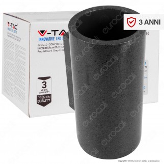 V-Tac VT-894 Applique Cilindro Portalampada Doppio da Muro Concrete
