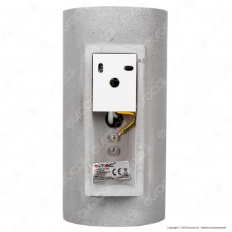 V-Tac VT-894 Cilindro Portalampada da Muro Concrete Grigio Chiaro per