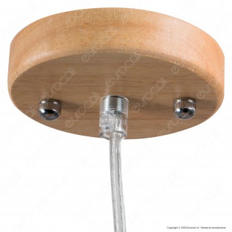 V-Tac VT-3450 Lampadario a Sospensione in Legno con Portalampada per