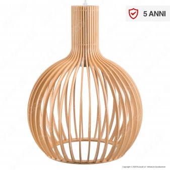 V-Tac VT-3450 Lampadario a Sospensione in Legno con Portalampada per