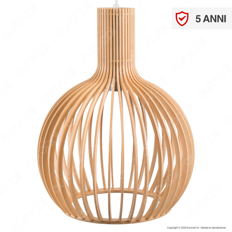 V-Tac VT-3450 Lampadario a Sospensione in Legno con Portalampada per