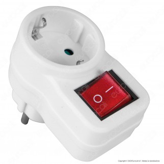 V-Tac VT-1064 Adattatore Singolo da 1 Posto con Spina Schuko e