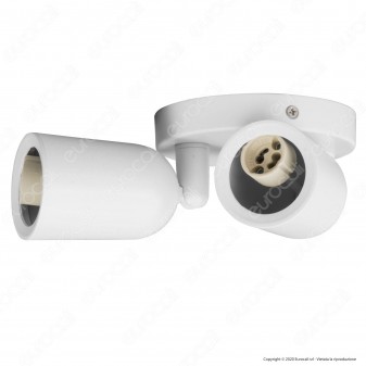 V-Tac VT-897 Portafaretto Rotondo per 2 Faretti LED Spotlight GU10