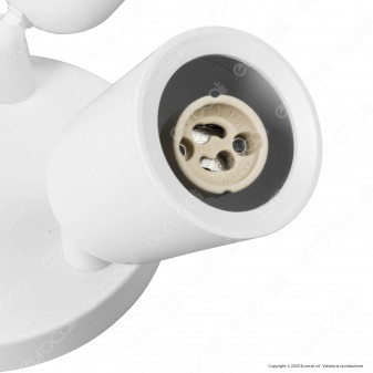 V-Tac VT-899 Portafaretto Rotondo per 3 Faretti LED Spotlight GU10