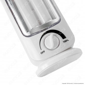 Velamp Lampada LED 12W Portatile con Luce di Emergenza Anti Black Out