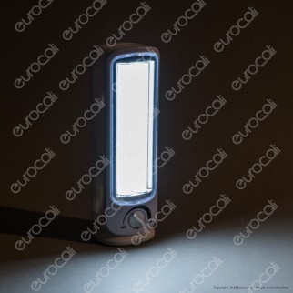 Velamp Lampada LED 12W Portatile con Luce di Emergenza Anti Black Out