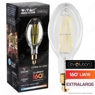 V-Tac Evolution VT-2324 Lampadina LED Filament E27 24W Bulb ED120