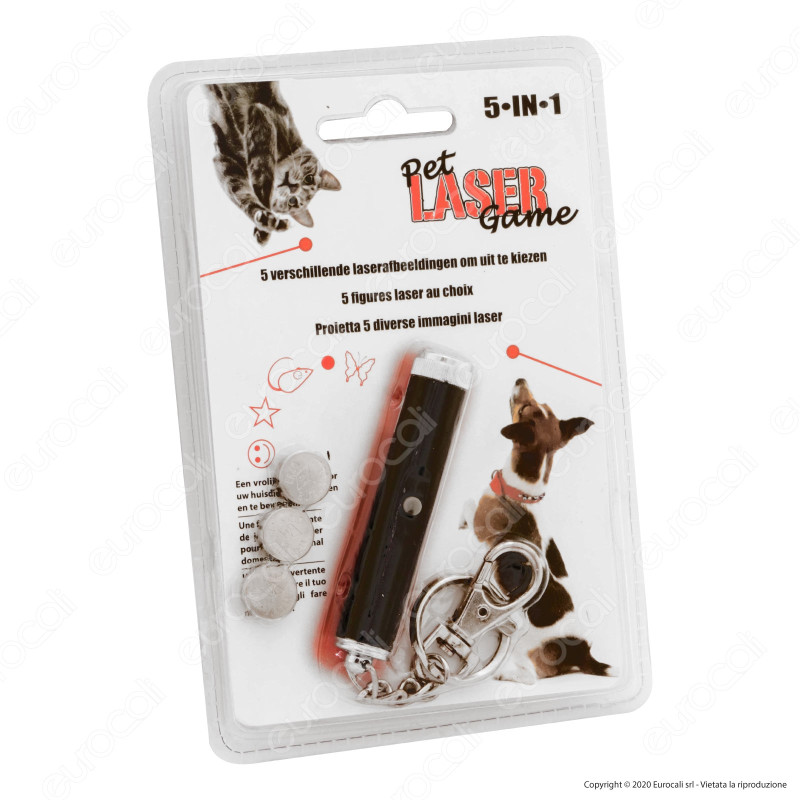 Intergross Pet Laser Game Puntatore Luce Rossa a Batterie con 5