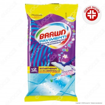 Panni Brawn Pavimenti Umidificati Igienizzanti con Oli Essenziali