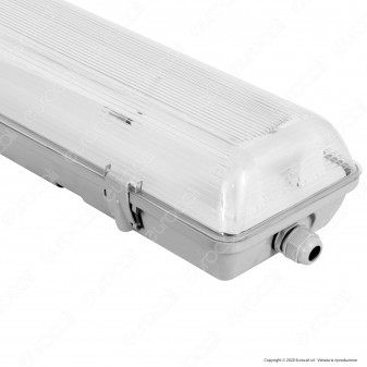 Life Plafoniera Doppia Impermeabile per 2 Tubi LED T8 da 120cm - mod.