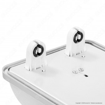 Life Plafoniera Doppia Impermeabile per 2 Tubi LED T8 da 120cm - mod.