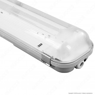 Imperia Plafoniera Doppia Impermeabile per 2 Tubi LED T8 da 120cm -