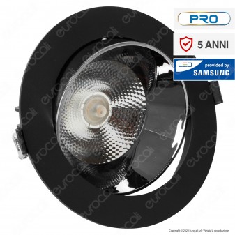 V-Tac PRO VT-2-23 Faretto LED COB 20W da Incasso Rotondo Nero Chip