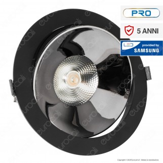 V-Tac PRO VT-2-33 Faretto LED COB 30W da Incasso Rotondo Nero Chip