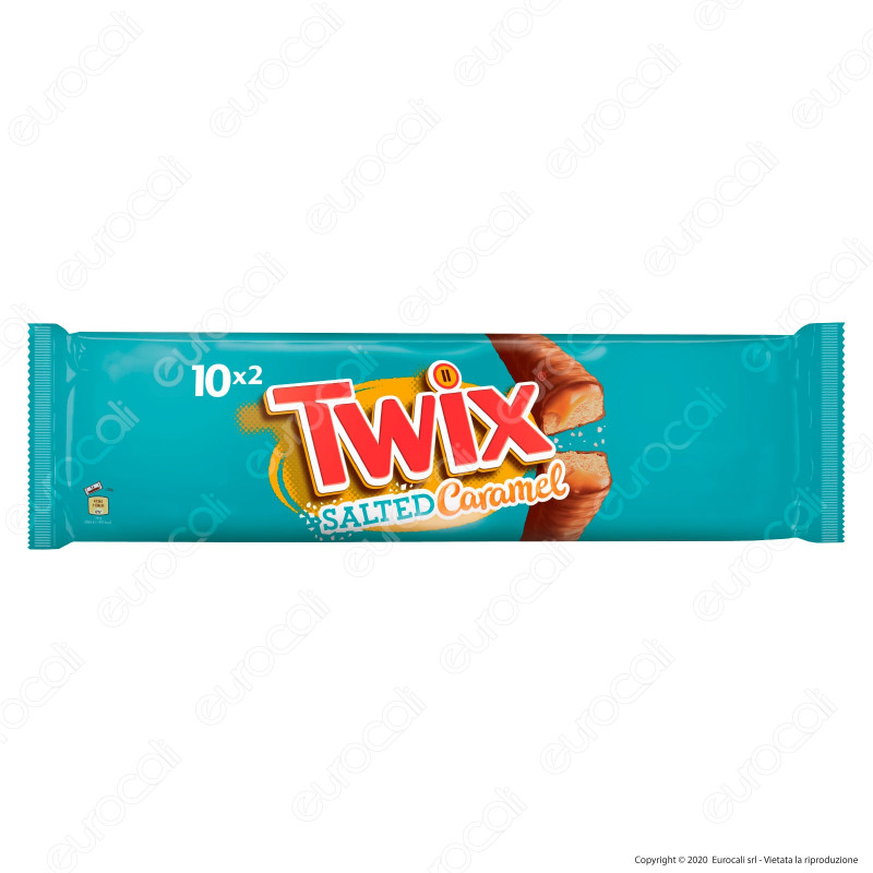 Twix Salted Caramel Snack con Biscotto e Caramello Salato Ricoperto