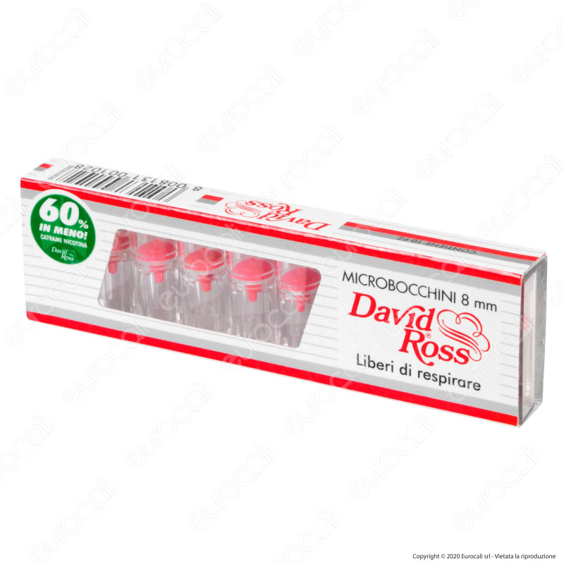 David Ross Microbocchini 8mm in plastica riutilizzabili per sigarette