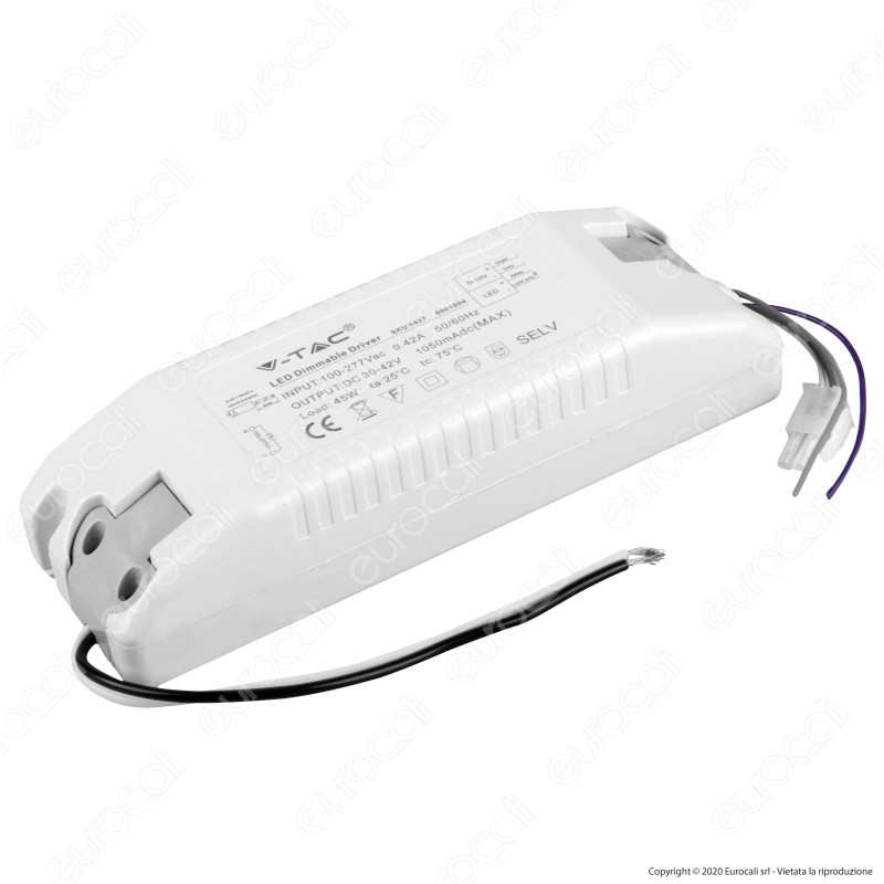 V-Tac Driver Dimmerabile 0-10V per Pannelli LED 45W - SKU 6437