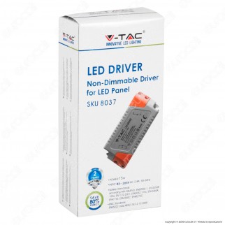 V-Tac Driver per Pannelli LED 15W Non Dimmerabile - SKU 8037
