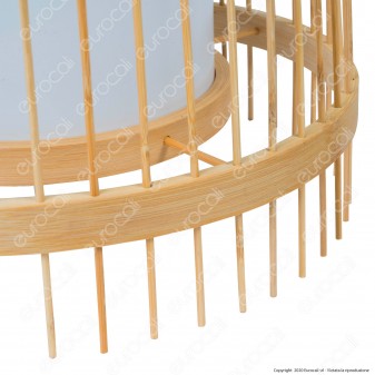 V-Tac VT-4150 Piantana in Legno Rattan Lampada da Terra con