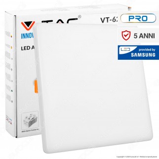 V-Tac PRO VT-625 Pannello LED Quadrato 24W SMD da Incasso Regolabile