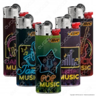Bic Mini J25 Piccolo Fantasia Neon Music - 5 Accendini