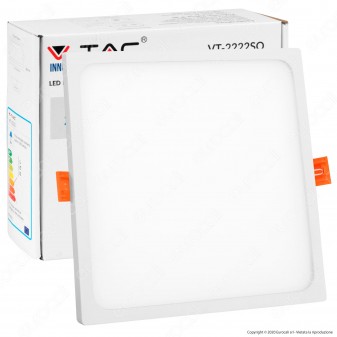 V-Tac VT-2222 SQ Pannello LED Quadrato 22W SMD da Incasso con Driver