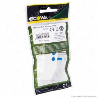 Ecova Spina Singola 10A 2P+T Salvaspazio Reversibile Piatta con