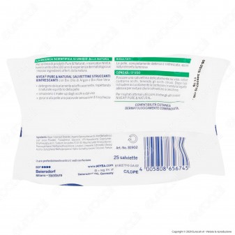 Nivea Pure & Natural Salviettine Struccanti e Rinfrescanti