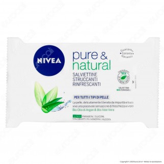 Nivea Pure & Natural Salviettine Struccanti e Rinfrescanti