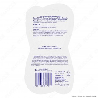 Nivea Maschera Viso Nutriente Miele & Mandorla Pelli Secche e