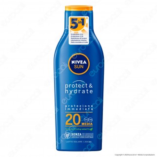 Nivea Sun Latte Solare Protect & Hydrate SPF 20 - Flacone da 200 ml