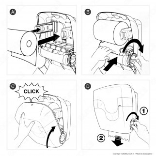 Celtex Formatic Megamini Black Dispenser di Asciugamani da Muro per