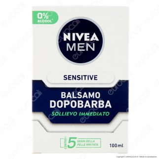 Nivea Men Sensitive Balsamo Dopobarba Senza Alcool Idratante Anti-Irritazioni con Camomilla - Flacone da 100ml