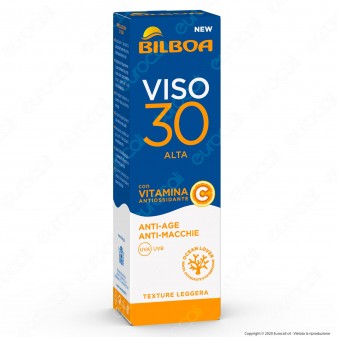 Bilboa Crema Solare Viso Protezione Alta SPF 30 Anti-Rughe e