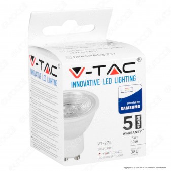 V-Tac PRO VT-275 Confezione 12 Lampadine LED GU10 5W Faretti