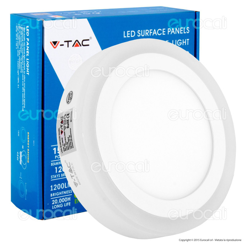 V-Tac VT-1509RD Pannello Bi-LED Rotondo 12W + 3W SMD - SKU 4893 /
